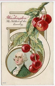 George Washington "The Father of his Country" Cherries Postcard - Picture 1 of 1