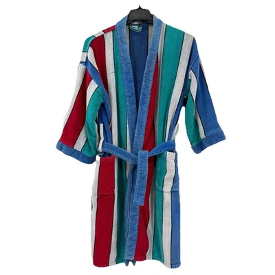 Bata de algodón a rayas de tela de rizo talla única para adulto Christian Dior Monsieur de colección ¡USADA! Foto 1 de 4