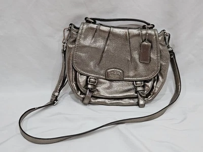 COACH Madison Annabelle 21251 Metallic Pewter Leather Crossbody Bag - Image 1 of 4