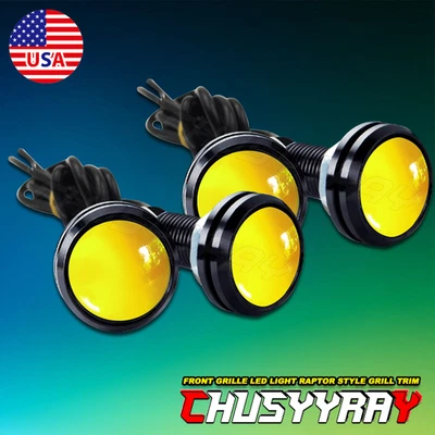 4PCS Yellow LED Light Raptor Style Front Grille Light for  Maverick Pickup - Image 1 of 4