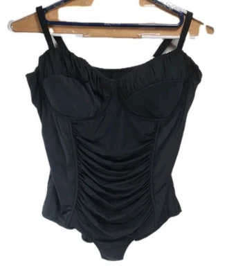 Traje de baño CATHERINES para mujer talla grande 34W negro de una pieza sujetador incorporado 121P Foto 1 de 4