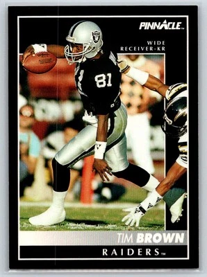 1992 Pinnacle #67 Tim Brown Los Angeles Raiders - Image 1 of 2