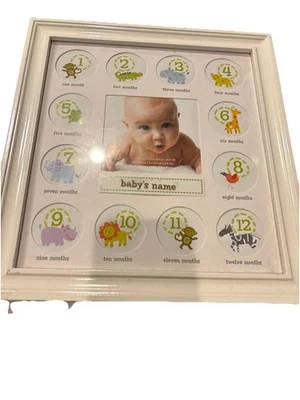 Детская фоторамка для первого года жизни подарок на детский душ без коробки - Изображение 1 из 4