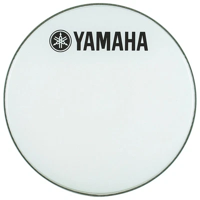 Yamaha Marching Bass Drum Head with Fork Logo White 22 in. - Image 1 of 2