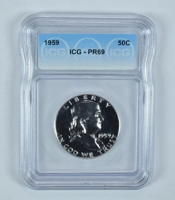 Medio dólar Franklin 1959 PR69 ICG *6291 Foto 1 de 4