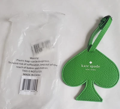 Kate Spade Green Leather Spade Luggage Tag - Image 1 of 3