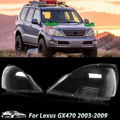 For Lexus GX470 2003-2009 Driver + Passenger Front Headlight Headlmap Lens Cover Foto 1 de 4