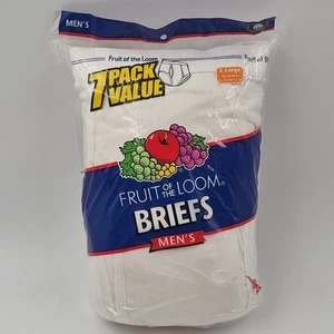 Paquete de 7 calzoncillos blancos Fruit of the Loom ropa interior XL 42-44 NOS Y2K de colección de los años 2000  - Imagen 1 de 10