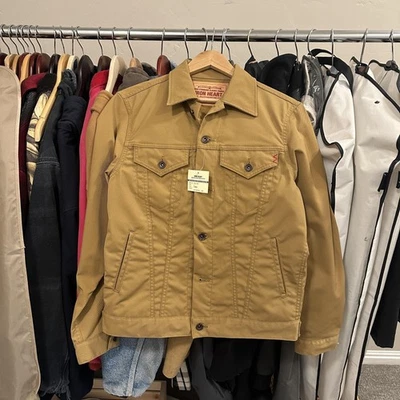 铁心夹克男式 40 骆驼 III 型卡车司机涤纶纽扣 IHJ-83 — 第 1/4 张图片