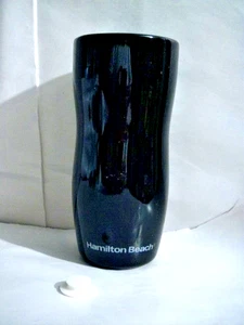 HAMILTON BEACH BLACK DOUBLE SIDED PORCELAIN DRINKING GLASS 6-1/2" COMMEMORATIVE - Picture 1 of 9
