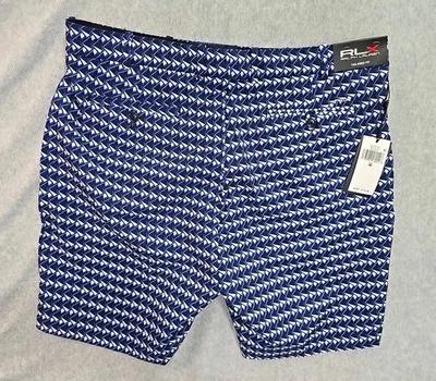 Ralph Lauren RLX Golf Men's Shorts Pattern Tailored Fit Blue/White 36 Waist NWT - Image 1 of 4