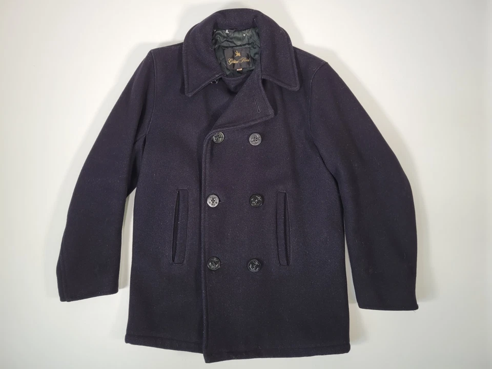 Abrigo Guisante Vintage Años 50 Marina de los Estados Unidos Polar Dorado 38 R Negro Doble Pecho Foto 1 de 4