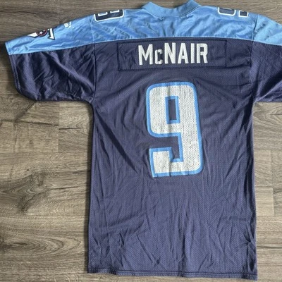 Camiseta De Colección Tennessee Titans Steve McNair Azul #9 Fútbol Años 90 Mediana Puma Foto 1 de 4