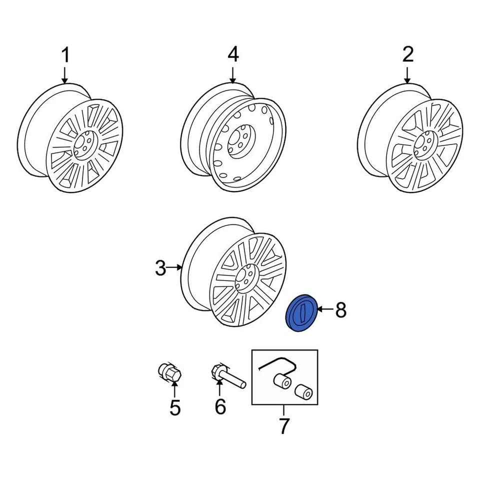 For Lincoln Navigator 2007-2010 Lincoln AL7Z1130B Wheel Cap — 第 1/2 张图片