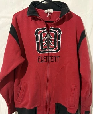 Chaqueta de Monopatín De Colección Y2K Element Para Hombre Grande Roja Cremallera Completa Skate Surf Foto 1 de 4