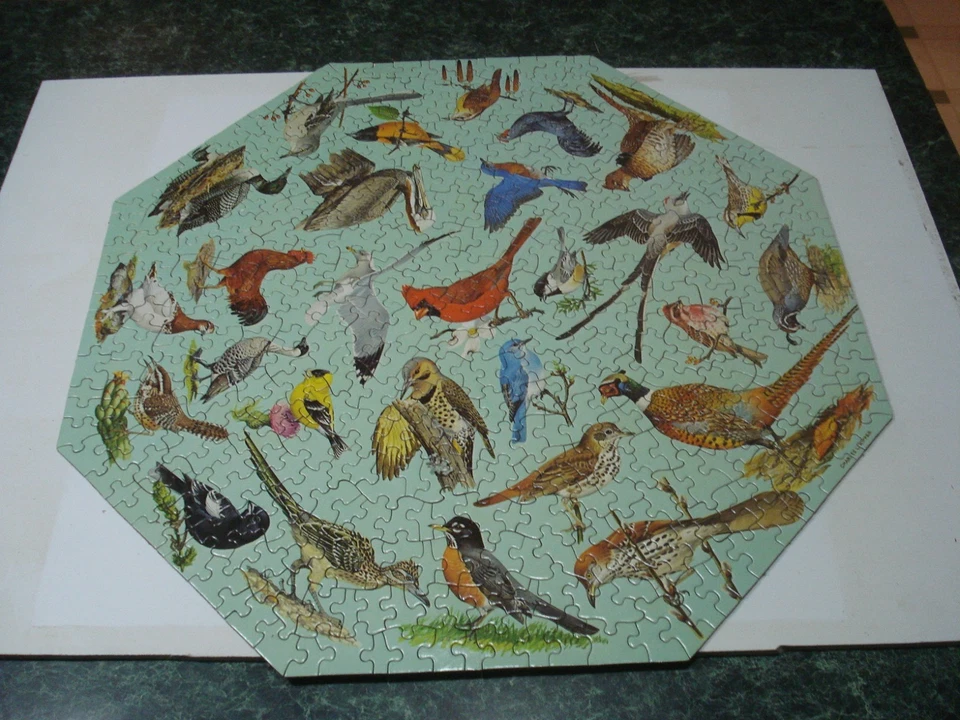Vintage 1973 Springbok Octagon Puzzle STATE BIRDS  400PZL8036  20 3/8 in  LQQK! - Image 1 of 4