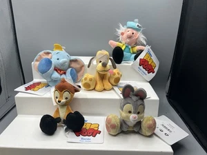 5 NEW Disney Tiny Big Feet Dumbo Pluto Mad Hatter Bambi & Thumper 4" Micro Plush - Picture 1 of 14