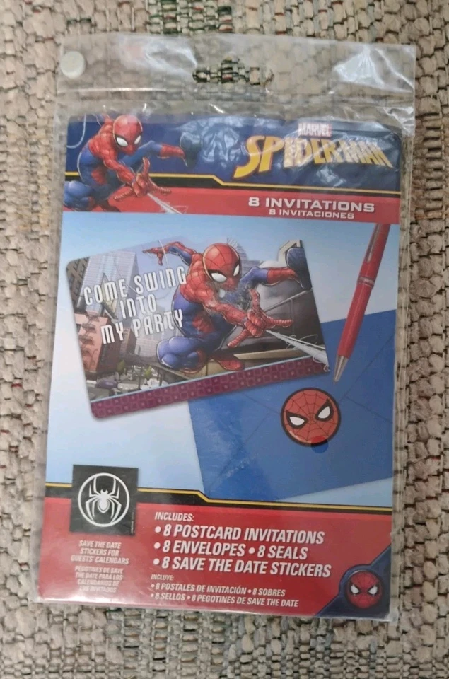 Marvel Spiderman Fiesta de Cumpleaños Invitaciones Superhéroe 1 Paquete Foto 1 de 2