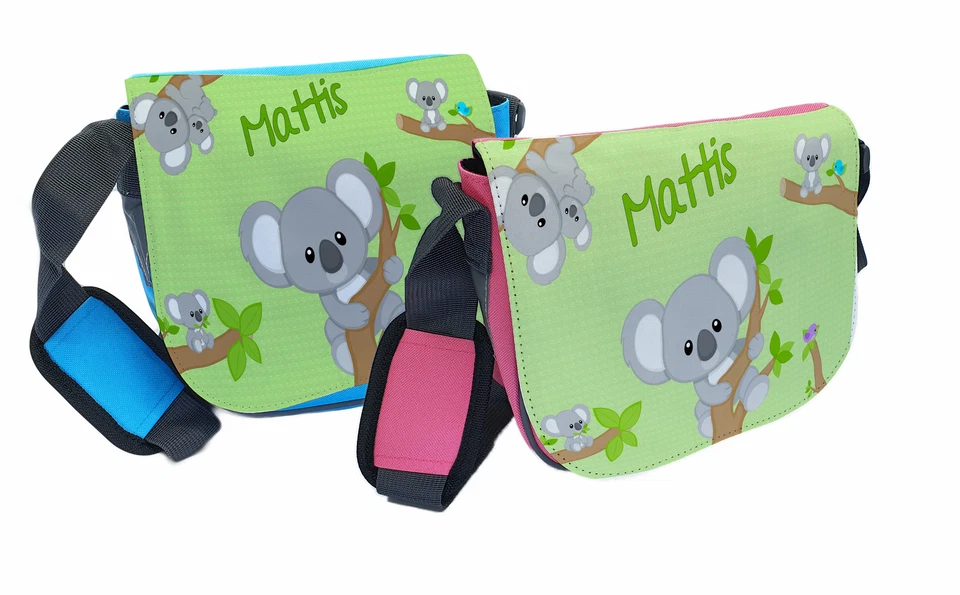 Kindergartentasche Rosa Blau mit Name personalisiert Koala Bär Junge Geschenk - Bild 1 von 1