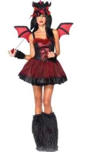 Women's Halloween Costume WITH Wings & Hat (Demon Dragon), Size M/L BRAND NEW - Picture 1 of 6