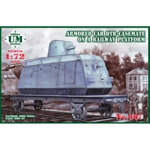 UMT 667 Plastikmodell Maßstab 1:72 Panzerwagen DTR-Casemate auf Bahnsteig - Bild 1 von 7