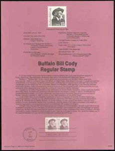 US. SP719. 2177. 15c. Buffalo Bill Cody. Great Americans. Souvenir Pages. 1988 - Picture 1 of 1