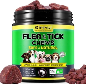 100% Natural Flea and Tick Prevention Chewable Pills for All Dogs, Made In USA - Picture 1 of 7