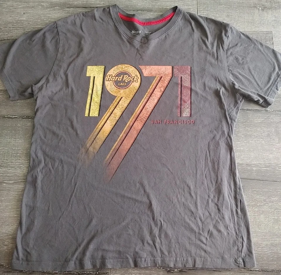 VintageHard Rock Cafe San FranciscoGray 1971 T-Shirt  Heritage born in London XL - Image 1 of 4