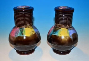 2 jarrones vintage DaVar hechos en Japón esmaltados a mano con tapas - Imagen 1 de 21