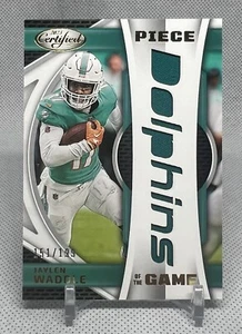 2023 PANINI CERTIFIED JAYLEN WADDLE PIECE OF THE GAME PATCH /199 DOLPHINS DL - Picture 1 of 2