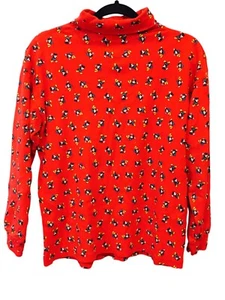 Mickey & Co Sweatshirt Damen rot große Ärmel Strick Rollkragen Play Fun Tee - Bild 1 von 5