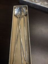 6 Matched Mexican Sterling Silver Iced Tea/Mint Julep Spoon Straws
