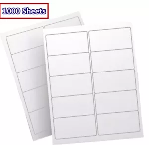 Premium 10000 2x4 etichette indirizzo di spedizione autoadesive 1000 fogli getto d'inchiostro laser - Foto 1 di 7