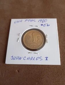 Una Peseta 1980 España Rey Juan Carlos I. FIFA 1982 Spain World Coin - Imagen 1 de 2