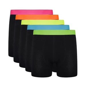Mens Organic Cotton Boxershorts Comfort Fit Black Boxer Trunks Underwear, 5 Pack - Picture 1 of 14