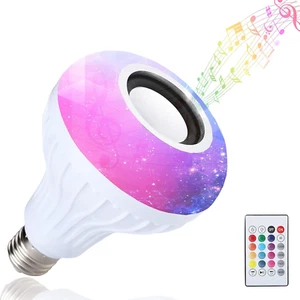 LED RGB Bulb Light Smart Bluetooth Music Speaker Changing Color Lamp Shower Head - Picture 1 of 8