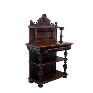 Antike Kredenz/Etagere Gründerzeit Nussbaum Zierschrank B: 111 cm -11706- - Bild 1 von 9