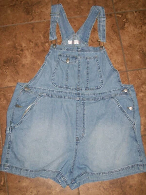 Pantalones cortos con tirantes de mezclilla No Boundaries NOBO lavado claro XXL (19) Foto 1 de 4