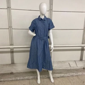 BANANA REPUBLIC Chambray Midi Shift Shirtdress Women's Size S Blue - Picture 1 of 6