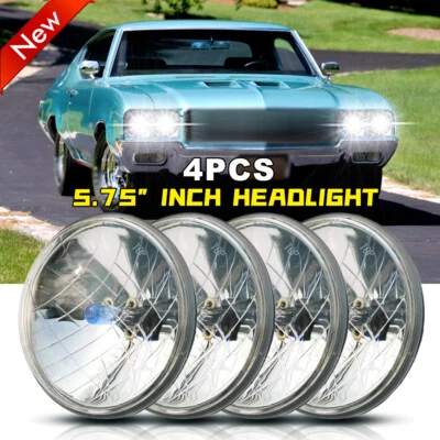 For Buick GS 455 1970-1972 Round 4pcs 5-3/4 5.75"inch Headlights hi/lo Beam - Image 1 of 4