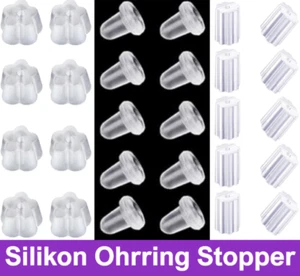 Silikon Stopper für Ohrring Ohrstecker Ohrmutter Verschluss Gummi Ohrstopper Ohr - Bild 1 von 14