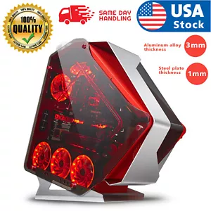 ATX Computer Gaming Glass metal Case Special-Shaped Aluminum Desktop Computer - Picture 1 of 11