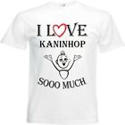 T-Shirt I Love Kaninhop für Damen Herren und Kinder ... in der Farbe Weiss