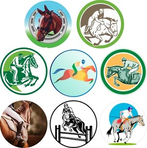 EQUESTRIAN / HORSE TROPHY CENTRES - 2.5cm Fits Trophies & Medals Acrylic Inserts - Picture 1 of 9