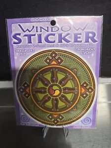 Dharma Wheel Vinyl Window Sticker Decal Mandala Arts Bryon Allen Design 4.5" - Picture 1 of 2
