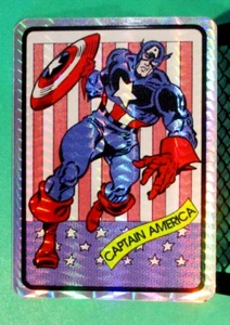 1990"S  CAPTAIN AMERICA MARVEL VENDING MACHINE PRISM STICKER - Picture 1 of 3