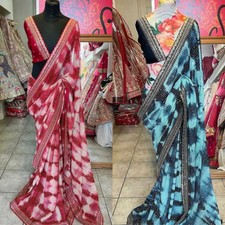 SARI SAREE DESIGNER SARI BOLLYWOOD WOMEN WEDDING PAKISTANI PARTYWEAR SARI BLOUSE