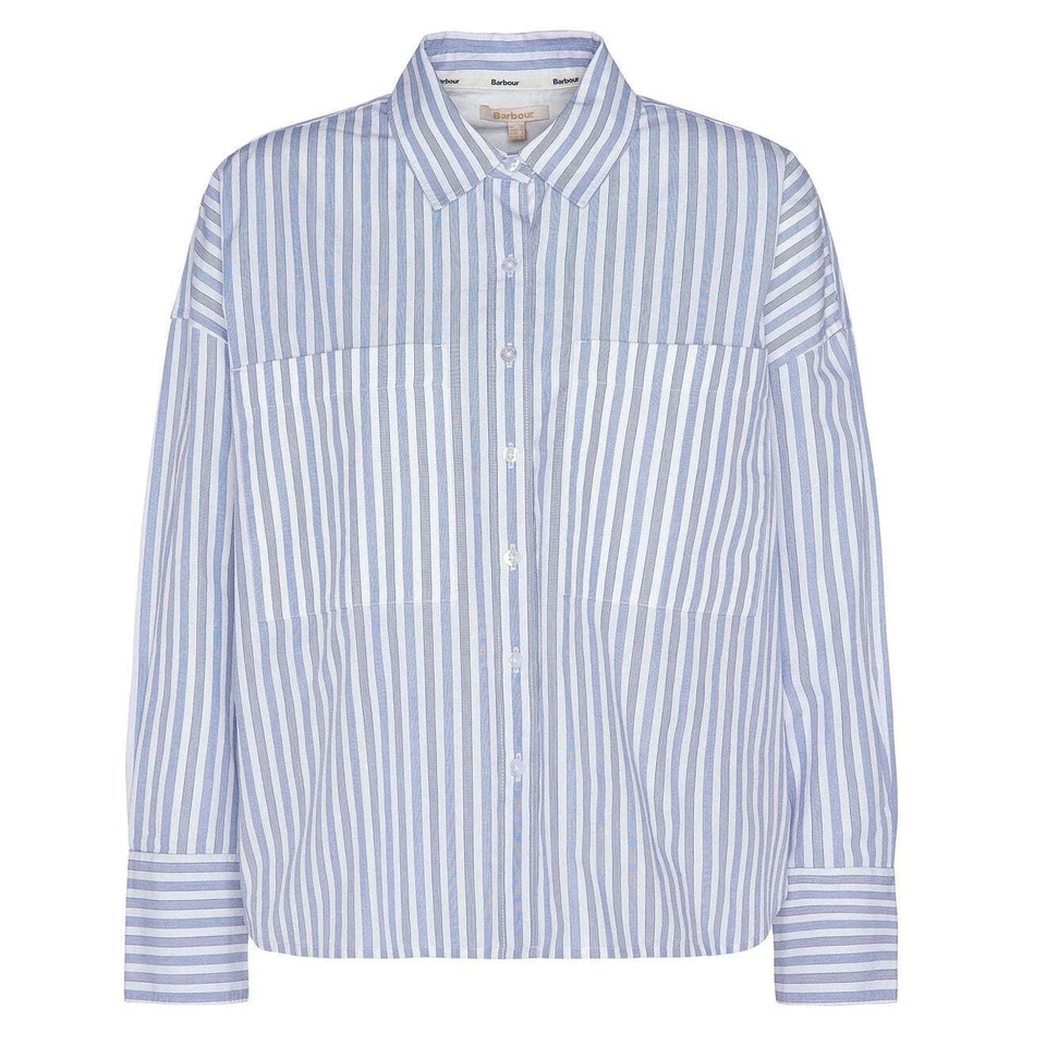 Camisa Barbour violeta a rayas cambray para mujer Foto 1 de 1