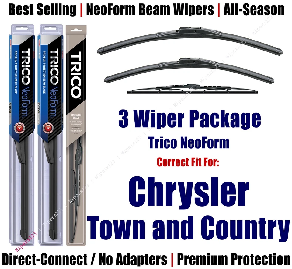 Limpiaparabrisas delantero y trasero NeoForm 3pk apto para Chrysler Town & Country 1994 16220/180/30180 Foto 1 de 1