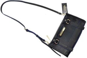 Bolso Bandolera Juicy Couture Ligero Aireado Cuero Perforado Negro Nuevo $178 - Imagen 1 de 7